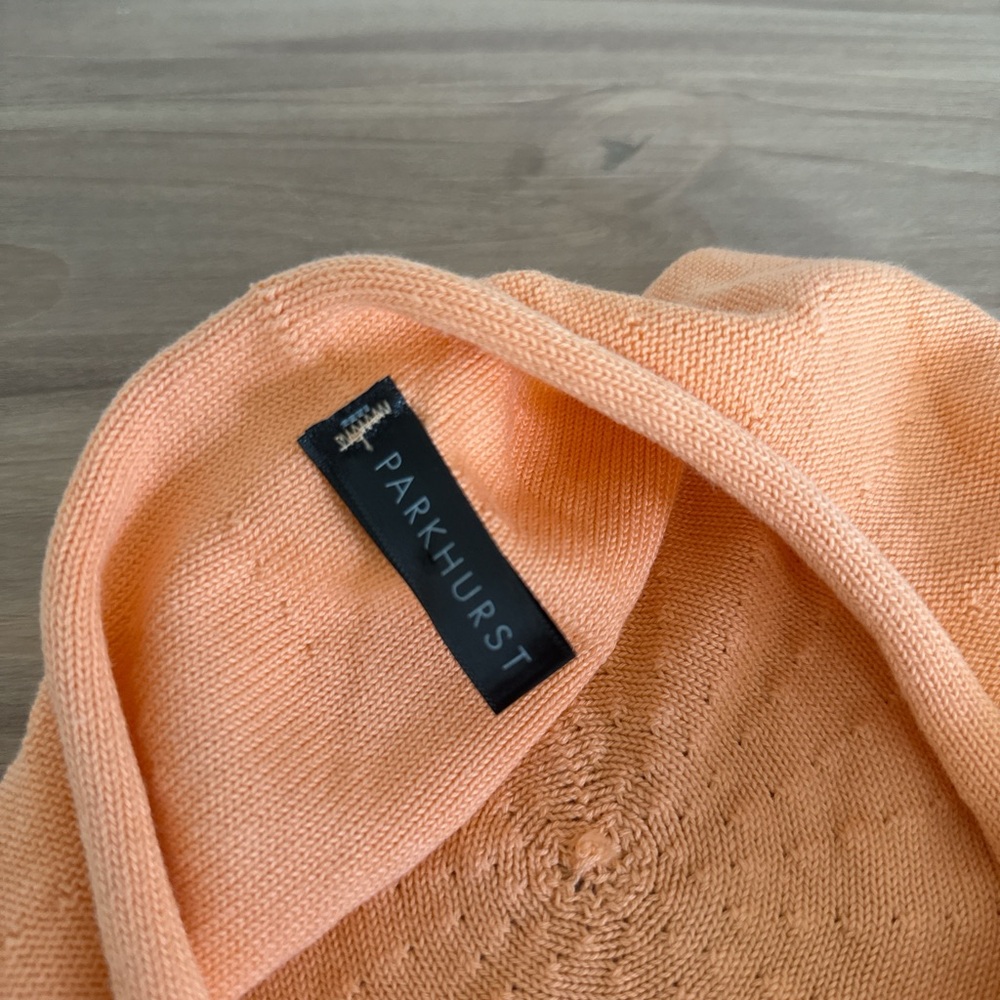 Parkhurst 100% Cotton Knit French Beret With Sunprotection Peach Color NWOT - Picture 4 of 8
